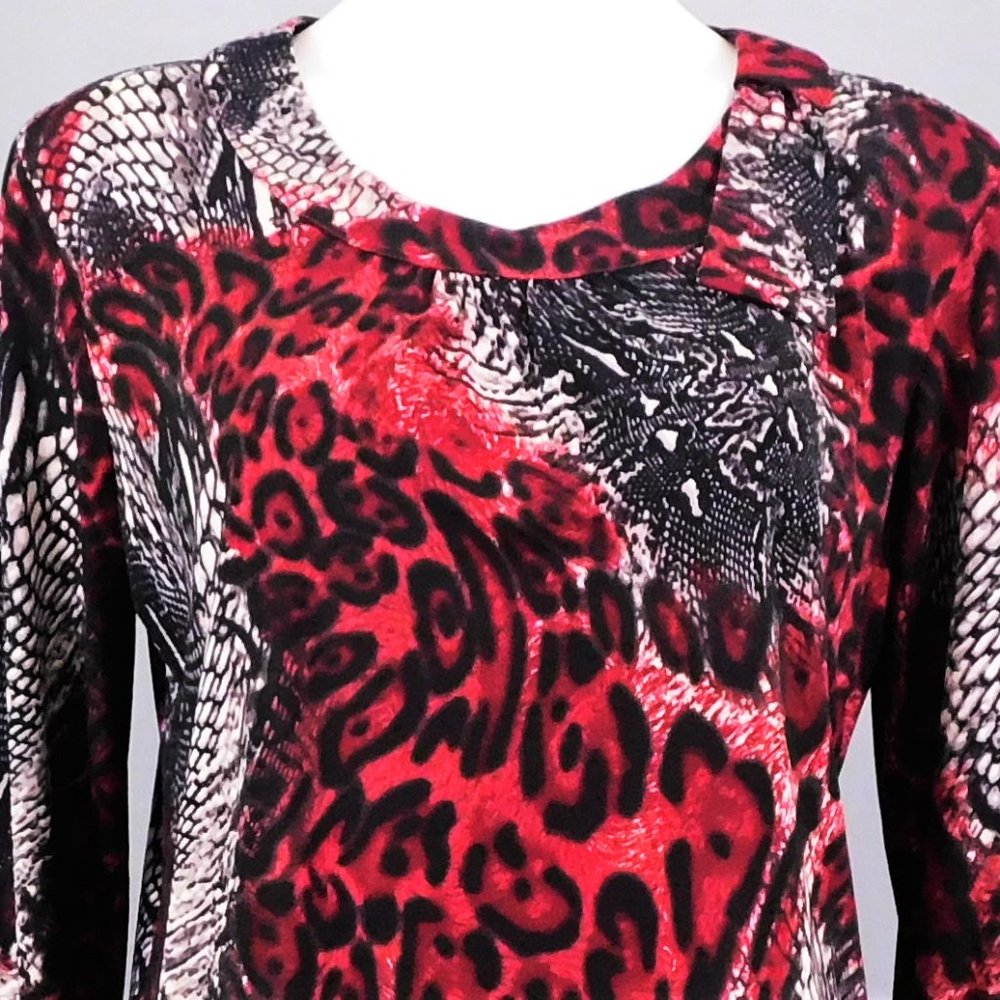 N Touch Women Shirt Red Gray M‎ - Picture 2 of 5